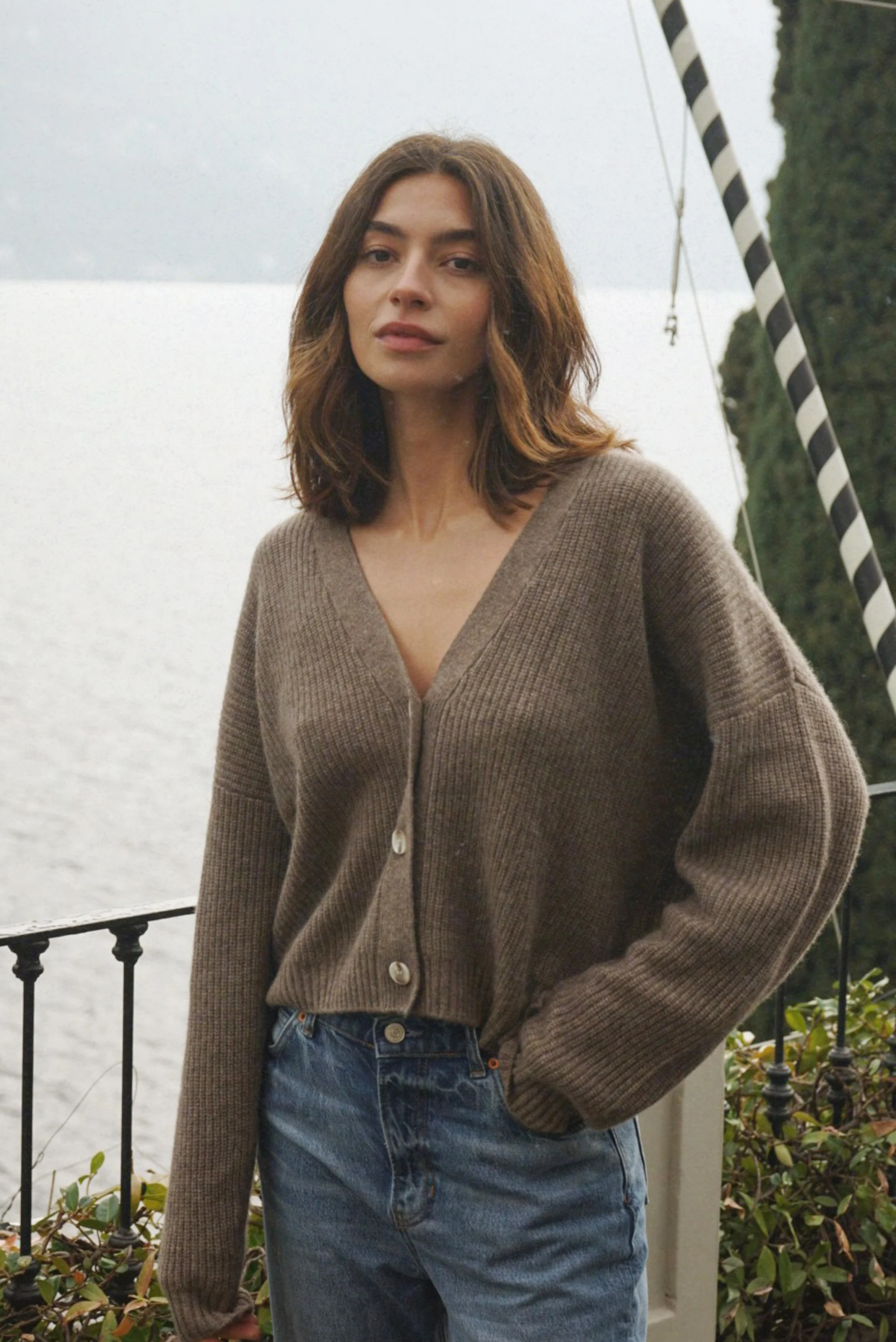 The Cashmere Muma Cropped Cardigan // Cafe - Image 5